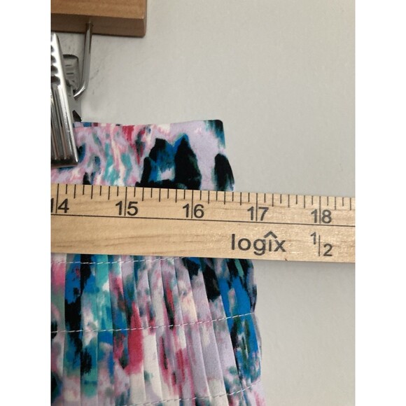 NEW J. Crew Tiered Pleated Mini Skirt 10 Lavender Colorful Watercolor - Picture 9 of 10